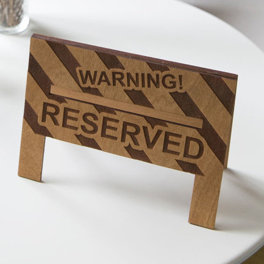 Табличка Reserved, резерв столу 15х11см 3мм односторонній