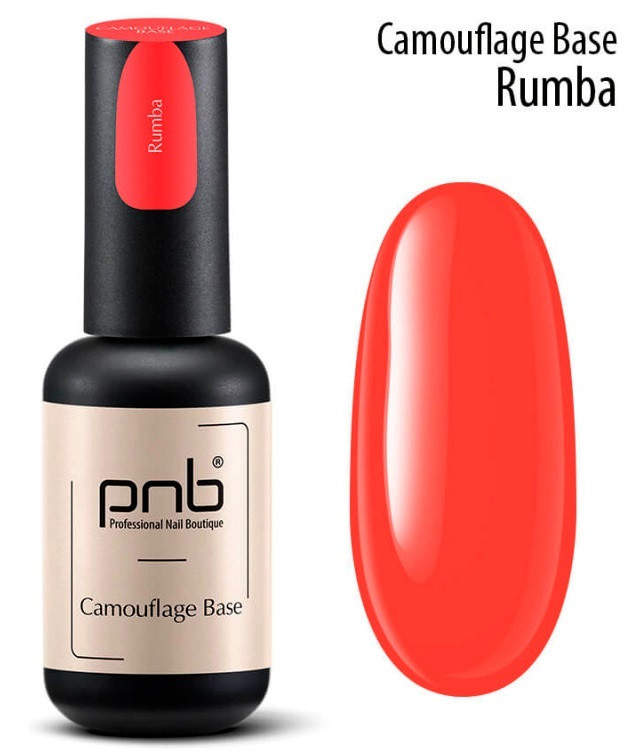 База для гель-лаку PNB Camouflage base Rumba 8мл., камуфлююча, каучукова