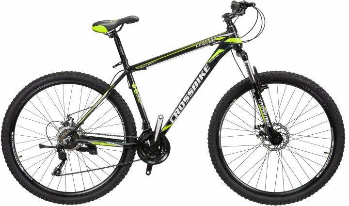 Велосипед CrossBike Leader 17" 27.5" 2021 Black-yellow, фото 1
