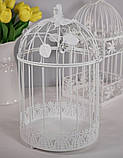 Декоративні білі клітини для птахів із металу, набір 2 шт. 45 см і 35 см. Весільний, святковий декор, фото 3