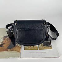 Жіноча шкіряна маленька сумка з текстильним ремінцем Polina & Eiterou, фото 7