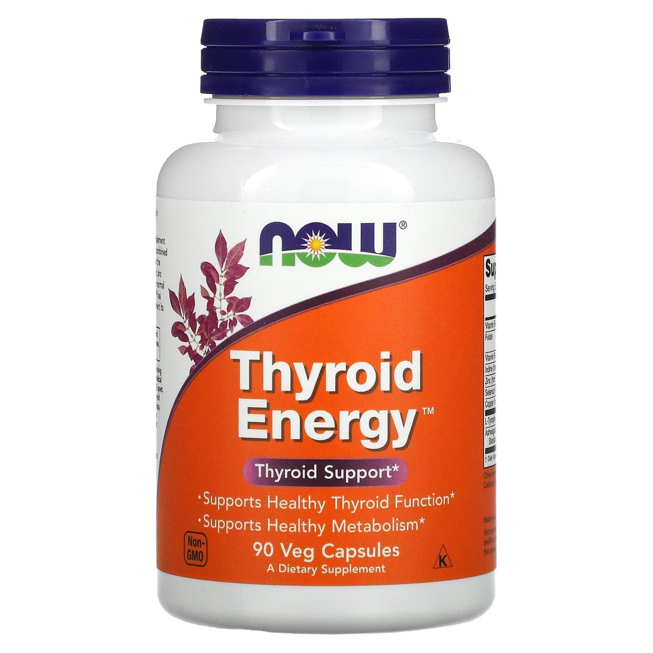 Комплекс для щитовидної залози, Thyroid Energy, 90 рослинних капсул, Now Foods