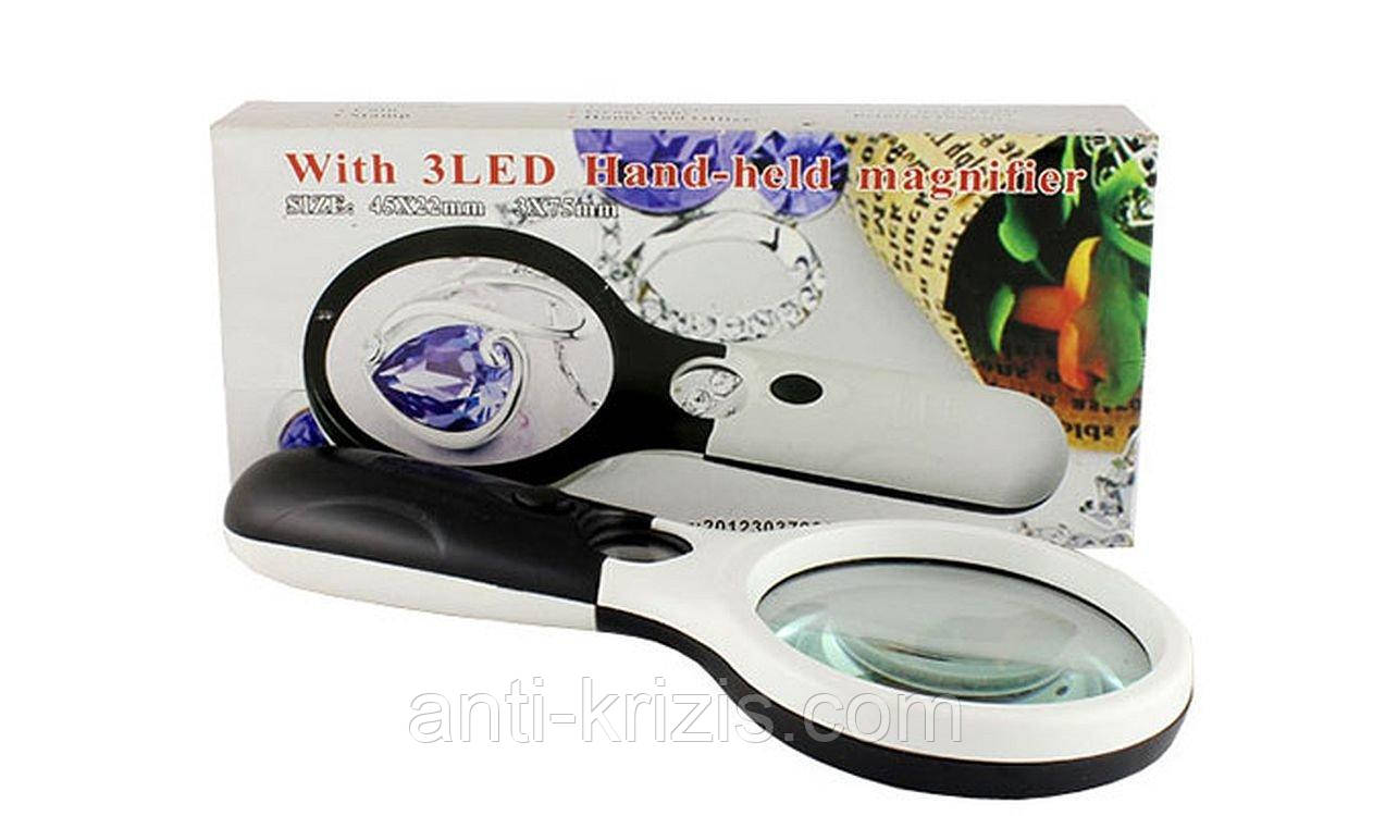 Лупа з двома лінзами з підсвіткою 6902AB