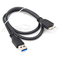 Кабель USB 3.0 AM to micro BM, 0.8 м, чорний
