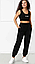 Літній спортивний костюм жіночий із топом, розмір 42/44, 46/48, колір білий, чорний, сірий, бежевий, капучино, фото 3