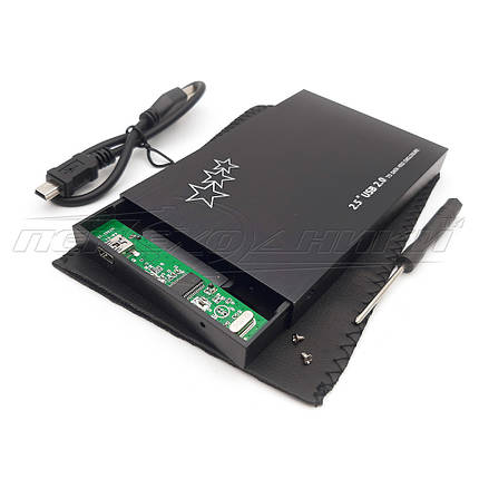 Зовнішня кишеня для HDD 2.5" SATA USB 2.0, чорна, фото 1