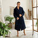 Халат чоловічий домашній з коміром довгий на запах. Колір зелений, фото 8