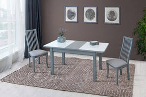 Обідній стіл розкладний зі скляною стільницею Космо Модуль Люкс, сірий, фото 3