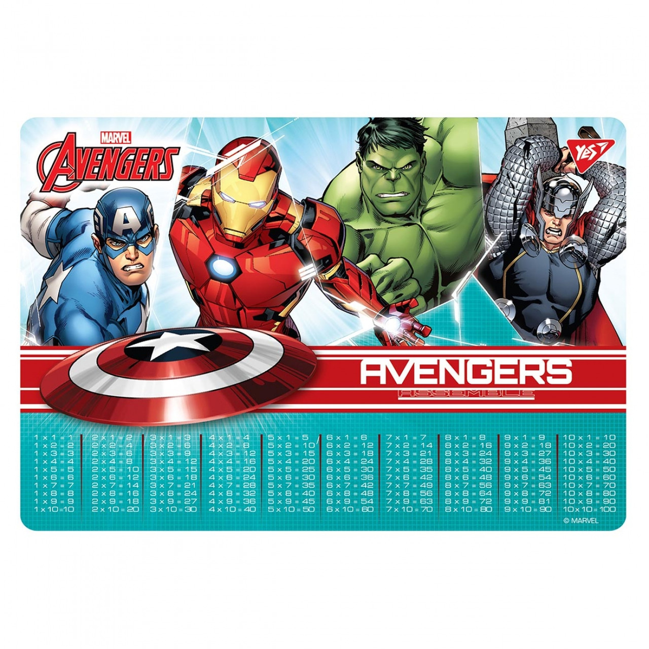 Підкладка для столу YES "Marvel.Avengers" таблиця множення 491646