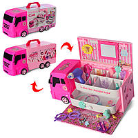 Детский набор парикмахера для девочки 8251P Машина-трюмо 37 предметов розовый**