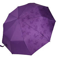 Женский зонт полуавтомат с проявкой с цветами Bellissimo 10 спиц антиветер складной Фиолетовый (5189)