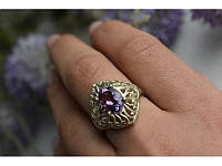 Серебряное кольцо с Фиолетовым Турмалином
