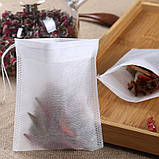 100 шт. чайні пакетики 6x8 см із мотузкою пакетики для заварювання чаю чудової якості, фото 2