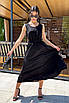 Жіноче літнє довге чорне плаття з бавовни, фото 8
