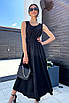 Жіноче літнє довге чорне плаття з бавовни, фото 2