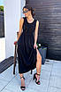 Жіноче літнє довге чорне плаття з бавовни, фото 7