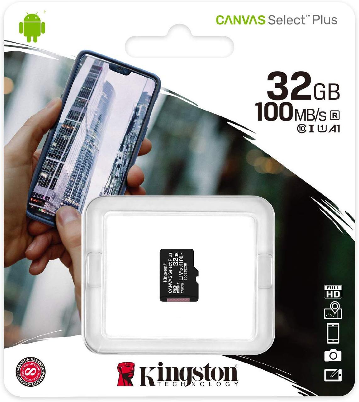 Картка пам'яті для телефона Kingston microSDHC 32 GB Class 10 UHS-I A1 R-100MB/s Без адаптера