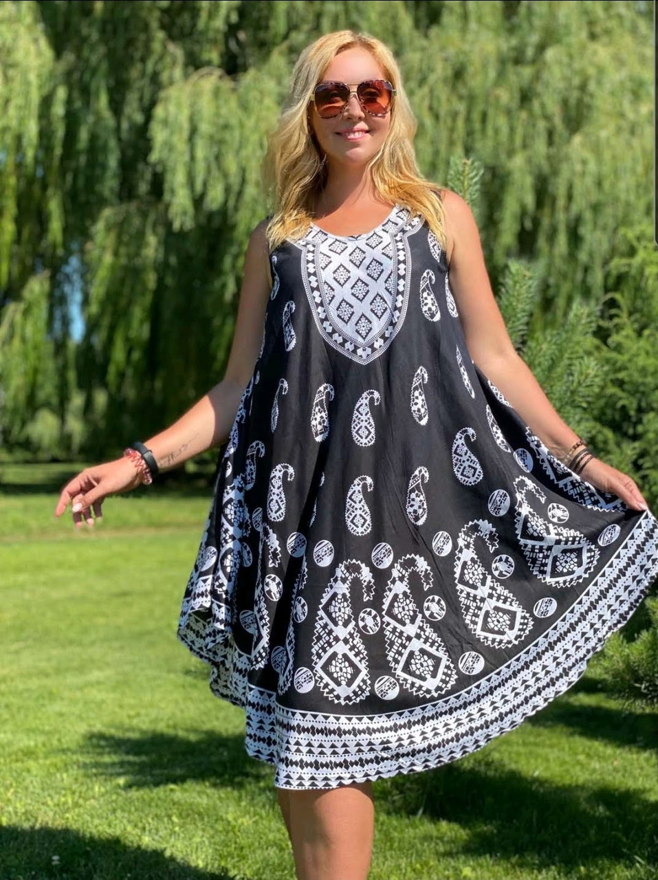 Жіночий сарафан трапеція із натуральної тканини, фото 1