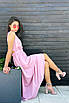 Довге романтичне літнє рожеве плаття із бавовни, фото 10
