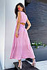 Довге романтичне літнє рожеве плаття із бавовни, фото 3