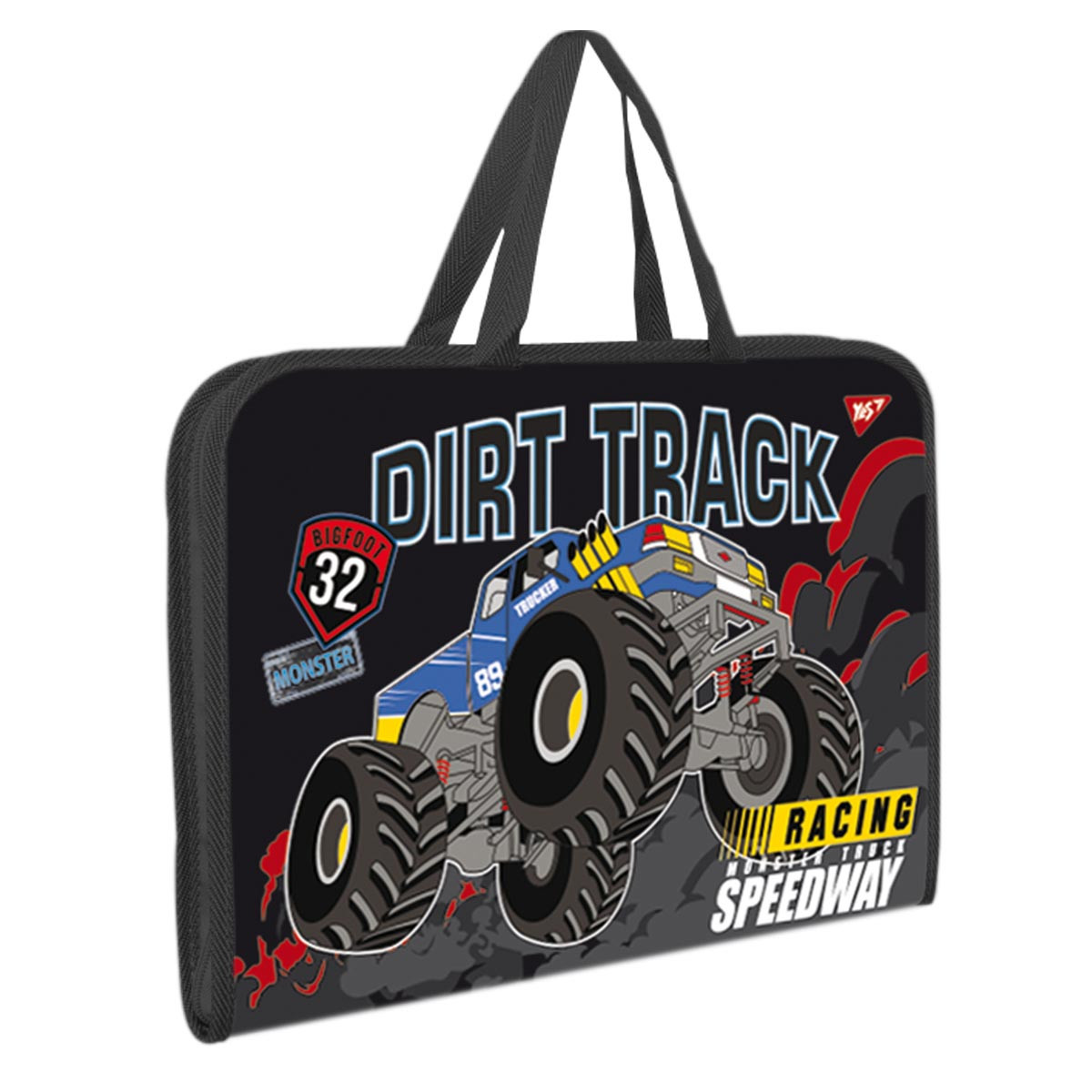Папка-портфель 1вересня на блискавки з тканинними ручками Monster Truck (491 922)