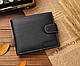 Чоловічий класичний гаманець портмоне натуральна шкіра чорний коричневий, гаманець для чоловіка зі шкіри, фото 4