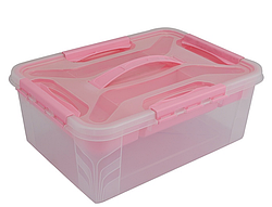 Контейнер з органайзером до школи 10л Рожевий