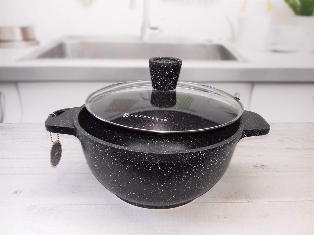 Каструля казан із гранітним покриттям і кришкою 2.8 л-20 см Edenberg EB-3951 Казан з індукційним дном, фото 1