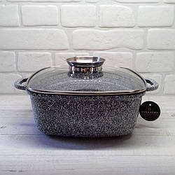 Каструля казан із гранітним антипригарним покриттям 2.8 л 20 см Edenberg EB-3971 Індукційне дно