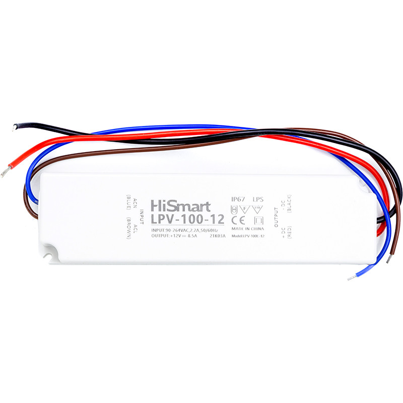 Блок живлення HiSmart 12V, 8.5 A, 100W, IP67