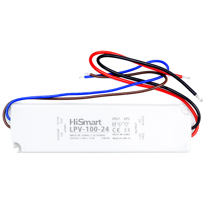 Блок живлення HiSmart 24V, 4.2 A, 100W, IP67