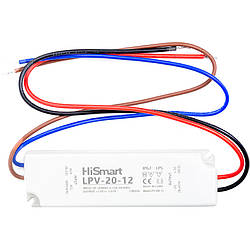 Блок живлення HiSmart 12V, 1.67 А, 20W, IP67