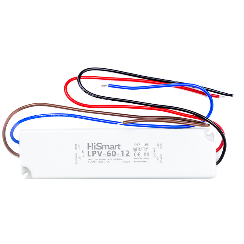 Блок живлення HiSmart 12V, 5A, 60W, IP67