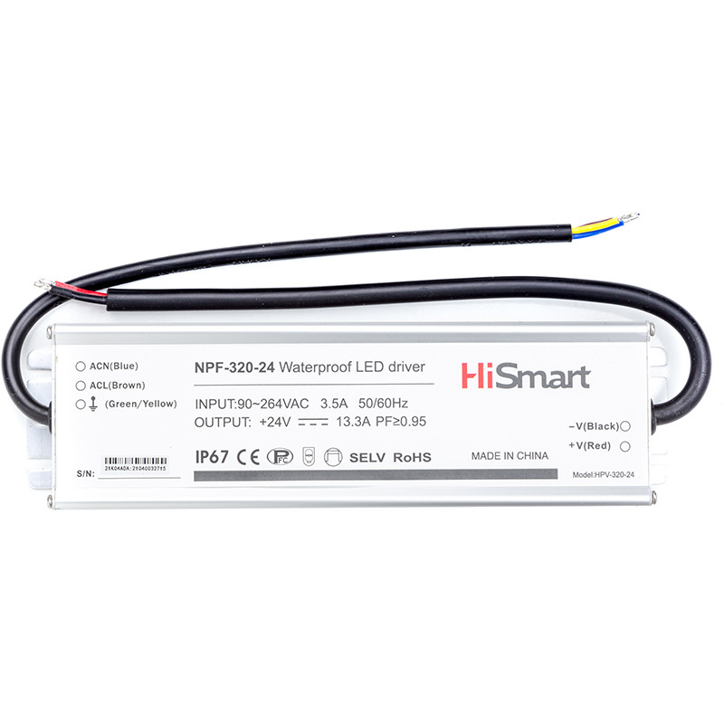 Блок живлення HiSmart 24V, 13.3 A, 320W, PFC, IP6