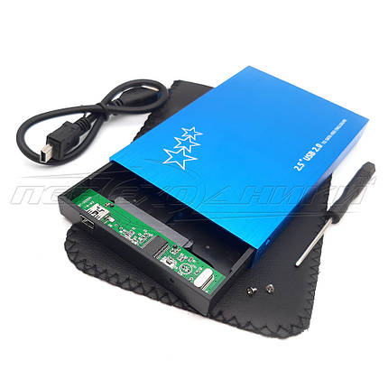 Зовнішній карман для HDD 2.5" SATA USB 2.0,синій, фото 2
