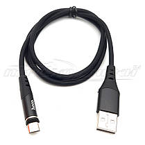 Магнітний кабель USB — micro USB, прогумований, 2 А, 1 м, фото 3