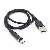 Магнітний кабель USB — micro USB, прогумований, 2 А, 1 м, фото 5
