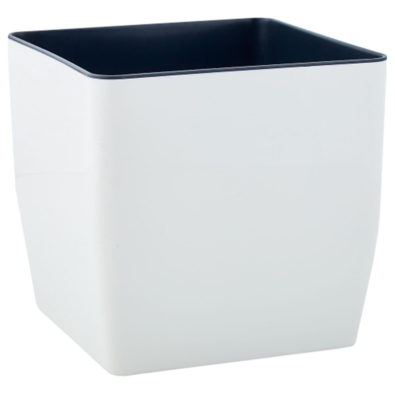 Вазон Квадро подвійний низький 27х26 см 14 л біла троянда Алеана, фото 1