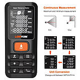 Дальномір електронна лазерна рулетка LOMVUM E40 (120м) з електронним рівнем, фото 5