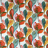 Декоративна тканина теракотове листя крупне акварель Іспанія 280см 88092v2, фото 2