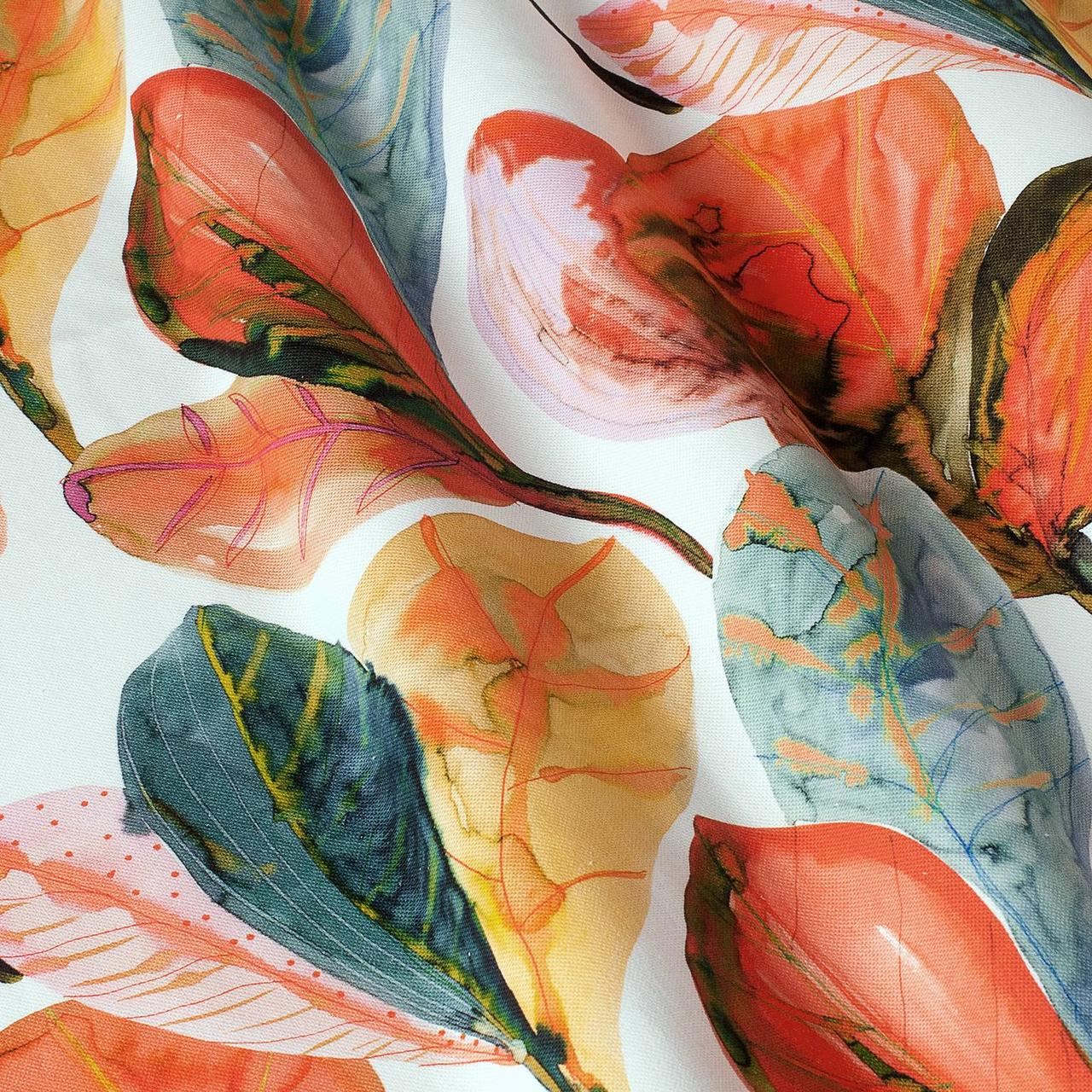 Декоративна тканина теракотове листя крупне акварель Іспанія 280см 88092v2, фото 1