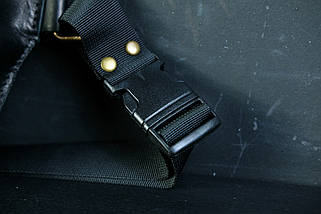 Шкіряна сумка "Модель №70 міні" з фастексом, натуральна шкіра італійська Краст, колір Чорний, фото 2