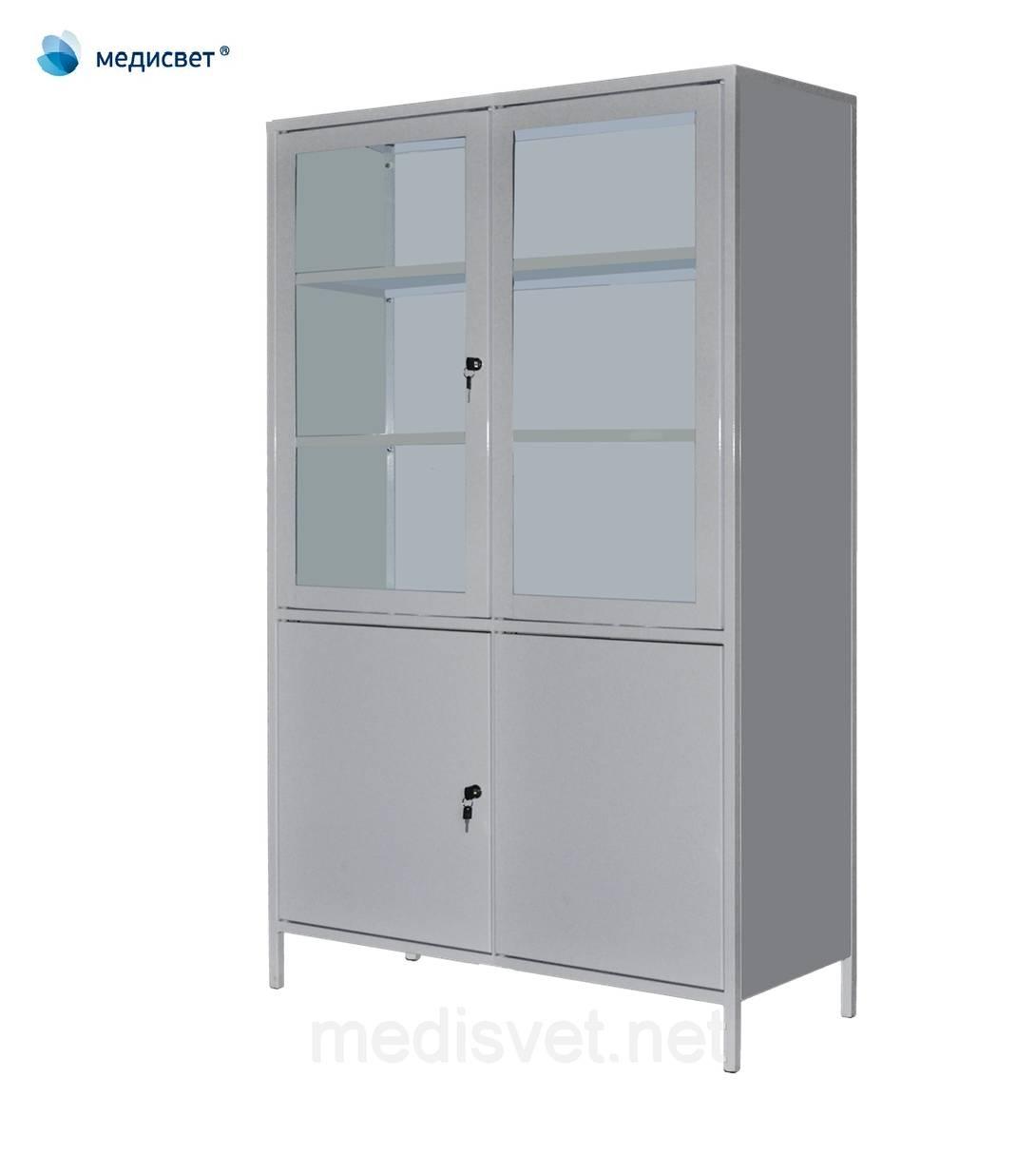 Шафа медична з сейфом двостулкова ШМ-2с (медична шафа для зберігання медикаментів)