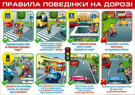 НП Плакат (школа) "Світ Поздоровлень А2"/правила поведінки на дорозі, фото 1