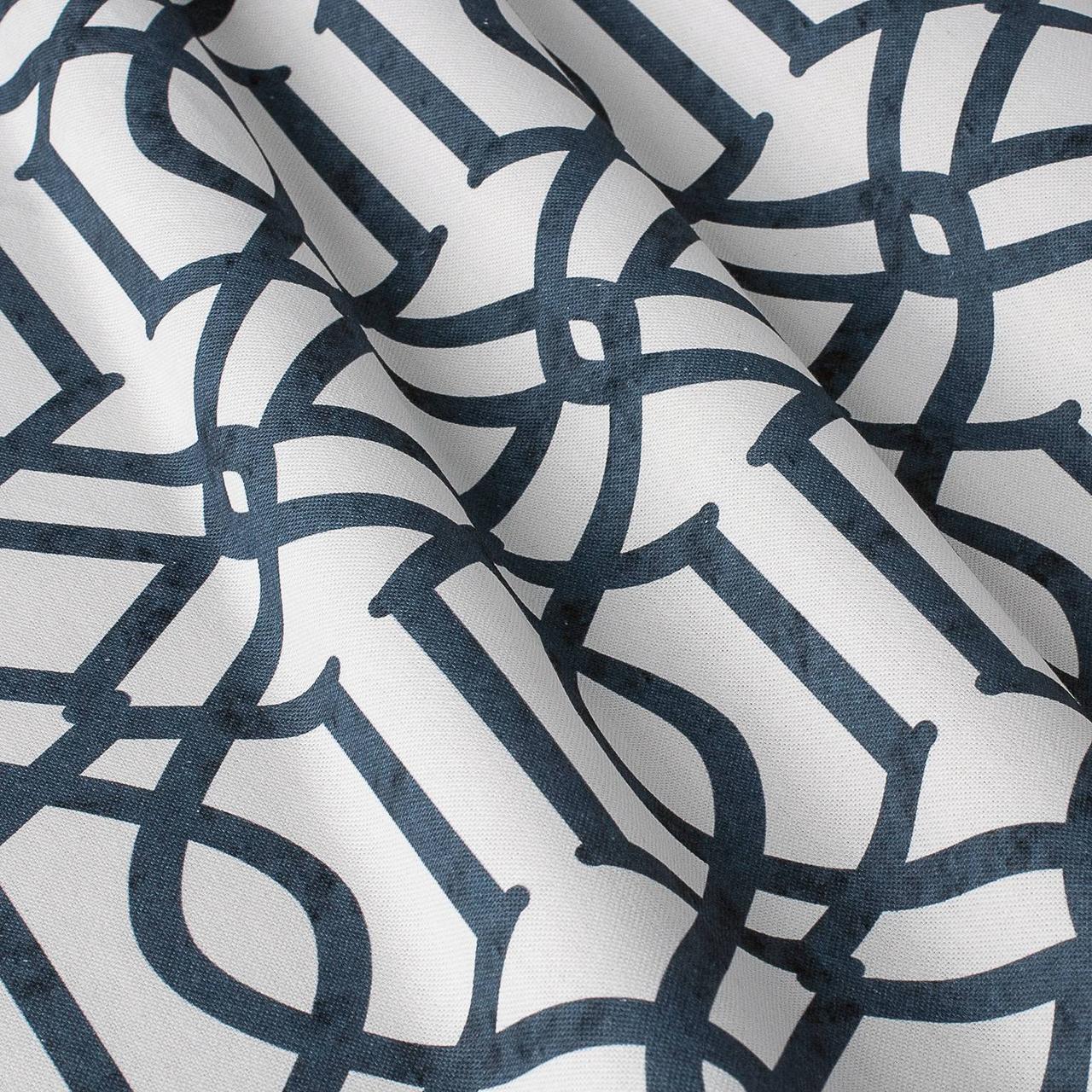 Декоративні тканини синій візерунок на білому тлі Іспанія 280см 84666v1, фото 1