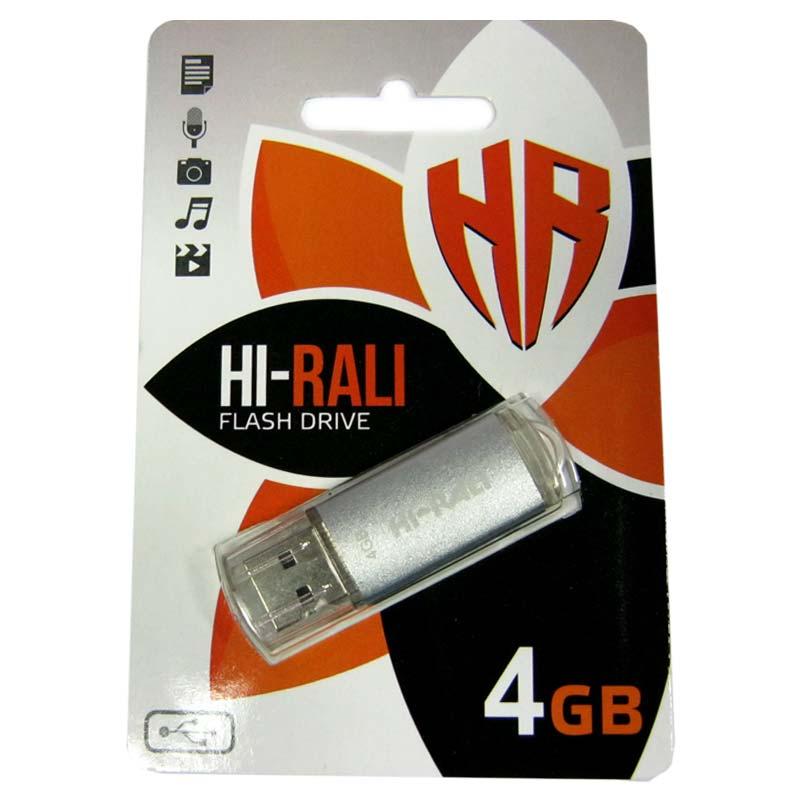 Флешка   4Gb Hi-Rali Rocket Silver