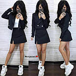 Комплект укорочений піджак декорований ґудзиками та спідниця-міні з розрізом (р. S, M) 9101974, фото 6