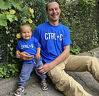 Футболки для тата та сина з написом "Ctrl + C" \ Ctrl + V"