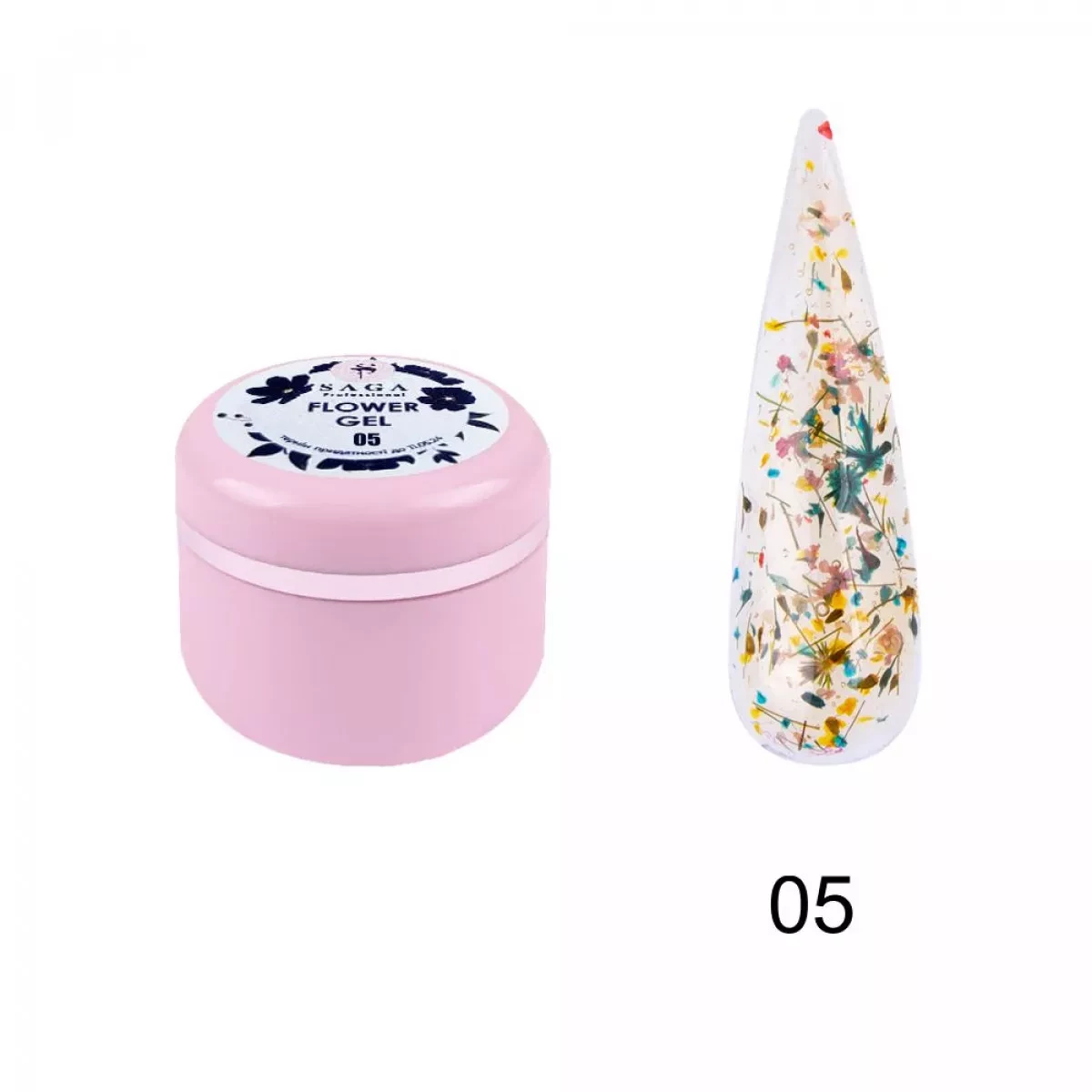 Гель з сухоцвітом Saga Professional Flower Fairy Gel № 05, 5 г, фото 1