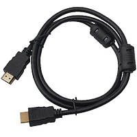 Шнур HDMI, штекер - штекер, Vers-1.4, О6мм, "позолочений", з фільтрами, 1м, чорний